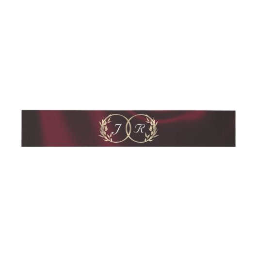 Monogram & Ribbon - Burgund Einladungsbanderole (Flach)
