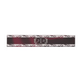 Monogram, Ribbon & Lace - Burgund Einladungsbanderole (Flach)