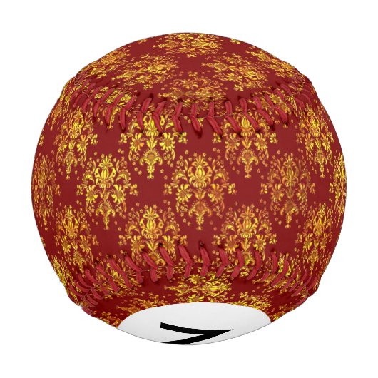 Monogram Rich Holiday Damask Baseball (Rückseite)