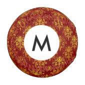 Monogram Rich Holiday Damask Baseball (Vorderseite Links)