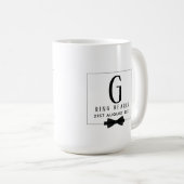 Monogram Ring Bearer Schwarz-weiß Bow Krawatte Tra Kaffeetasse (VorderseiteRechts)