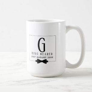 Monogram Ring Bearer Schwarz-weiß Bow Krawatte Tra Kaffeetasse