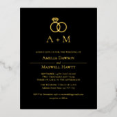 Monogram Rings Simple Wedding Einladung (Vorderseite)