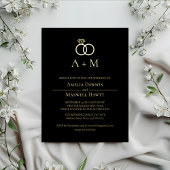 Monogram Rings Simple Wedding Einladung