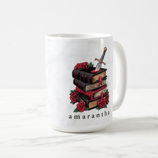 Monogram Romantasy Bookbook Lover Kaffeetasse (VorderseiteRechts)