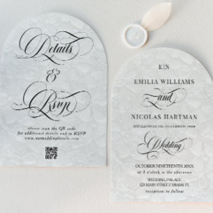 Monogram Romantic All in one Wedding Einladung