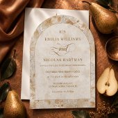 Monogram romantische Hochzeit im Herbst Einladung