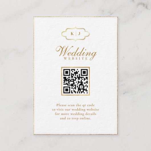 MONOGRAM ROMANTISCHE KALLIGRAPHIE QR CODE WEDD BEGLEITKARTE (Vorderseite)