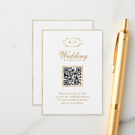 MONOGRAM ROMANTISCHE KALLIGRAPHIE QR CODE WEDD BEGLEITKARTE