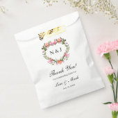 Monogram Romantische Rose Blumenherz Geschenktütchen (Versiegelt)