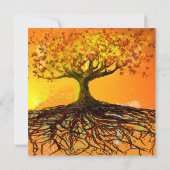 Monogram Roots of Liebe Square Wedding Einladung (Rückseite)