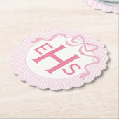 Monogram, rosa Bow, benutzerdefinierte Ribbon Untersetzer (angewinkelt)