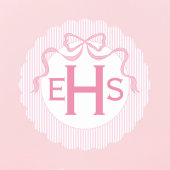 Monogram, rosa Bow, benutzerdefinierte Ribbon Untersetzer