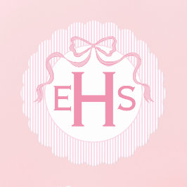 Monogram, rosa Bow, benutzerdefinierte Ribbon Untersetzer