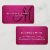 Monogram rosa Leaather Look Visitenkarte (Vorne/Hinten)