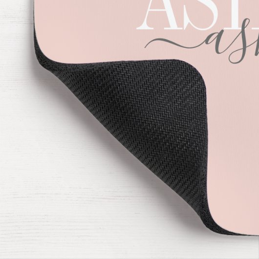 Monogram, Rosa Rosa, Grau elegant Mousepad (Ecke)