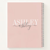 Monogram, Rosa Rosa, Grau elegant Notizblock (Rückseite)