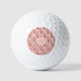 Monogram Rosa Satin Elegant Chic Metallic Golfball