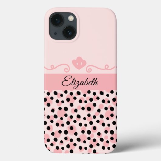 Monogram Rosa Schwarz Leopard Gepard Druck Trend Case-Mate iPhone Hülle (Rückseite)