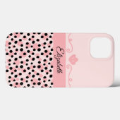 Monogram Rosa Schwarz Leopard Gepard Druck Trend Case-Mate iPhone Hülle (Rückseite (Horizontal))