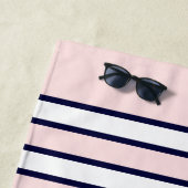 Monogram, rosa und Navy Blue Anchor Strandtuch (Beispiel)