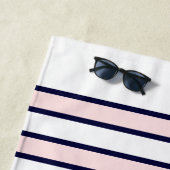 Monogram, rosa und Navy Blue Anchor Strandtuch (Beispiel)