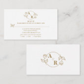 Monogram Rose Classic elegante, blumengeschmückte  Begleitkarte (Vorne/Hinten)