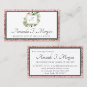 Monogram-Rose der Visitenkarte Blumengrün (Vorne/Hinten)