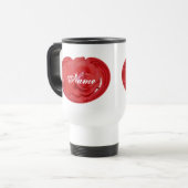 Monogram Rose Floral Travel Mug Reisebecher (Vorderseite Links)