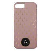 Monogram Rose Gold and Gold Foil Paris Frankreich Case-Mate iPhone Hülle (Rückseite)