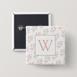 Monogram Rose Gold-Blätter Button