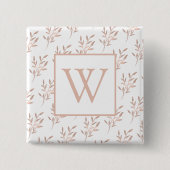 Monogram Rose Gold-Blätter Button (Vorderseite)