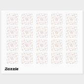 Monogram Rose Gold-Blätter Quadratischer Aufkleber (Blatt)