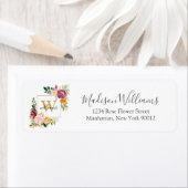 Monogram Rose Gold Blume Floral Rücksendeadresse (Insitu)