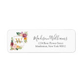 Monogram Rose Gold Blume Floral Rücksendeadresse (Vorne)