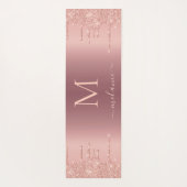 Monogram Rose Gold Blush Glitzern Ihr Name Yogamatte (Rückseite)