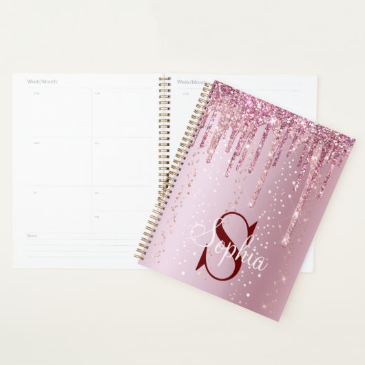 Monogram Rose Gold Drilling Glitzer Glitzern Planer (Anzeige)