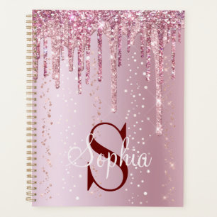 Monogram Rose Gold Drilling Glitzer Glitzern Planer