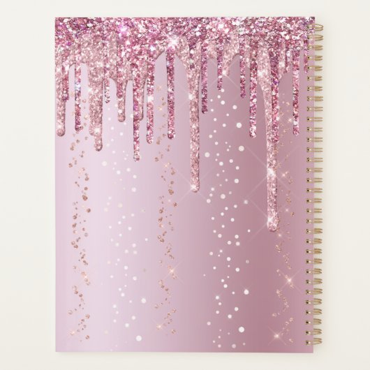 Monogram Rose Gold Drilling Glitzer Glitzern Planer (Rückseite)