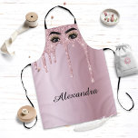 Monogram Rose Gold Dripping Glitzer Metallic Name Schürze<br><div class="desc">Ob Sie für Ihre Zuhause, Ihr Unternehmen oder einfach nur ein Geschenk suchen, hier finden Sie die perfekte Schürze für Ihre Küche mit einem niedlichen Monogram Rose Gold Dripping Glitzer Metallic Name Design! Sie können das Monogramm und den Namen ändern. Wenn Sie gewollt haben, den Schriftart oder die Farben zu...</div>