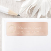 Monogram Rose Gold Elegante Rücksendeadressen-Aufk (Insitu)