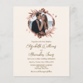 Monogram Rose Gold Foil Budget Einladung (Vorderseite)