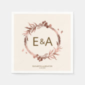 Monogram Rose Gold Foil Wedding Serviette (Vorderseite)