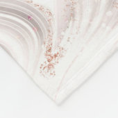 Monogram Rose Gold Glitzer Agate Schwarz-weiß Fleecedecke (Ecke)