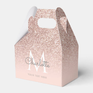 Monogram Rose Gold Glitzer Blush Pink Geschenkschachtel