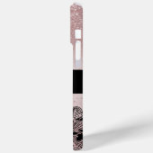 Monogram Rose Gold Glitzer Case-Mate iPhone Hülle (Rückseite / Links)
