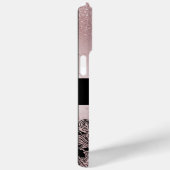 Monogram Rose Gold Glitzer Case-Mate iPhone Hülle (Rückseite / Rechts)