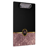 Monogram Rose Gold Glitzer Design Klemmbrett (Rechts)