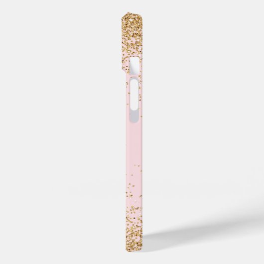 Monogram Rose Gold Glitzer Girly Glam Case-Mate iPhone Hülle (Rückseite / Links)
