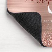Monogram Rose Gold Glitzer Girly Glam Mousepad (Ecke)
